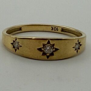 Vintage sz7.33 10kt solid YG ORIONS BELT trilogy star band ring women’s